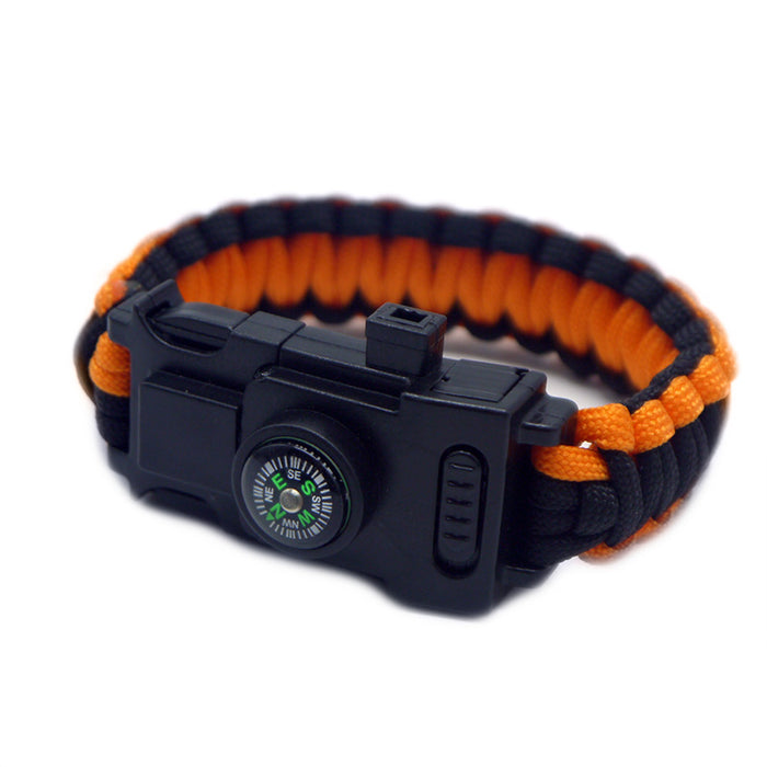 2020 New 20 in 1 braided camping SOS led light compass outdoor survival Emergency Carabiner Cheap paracord bracelets