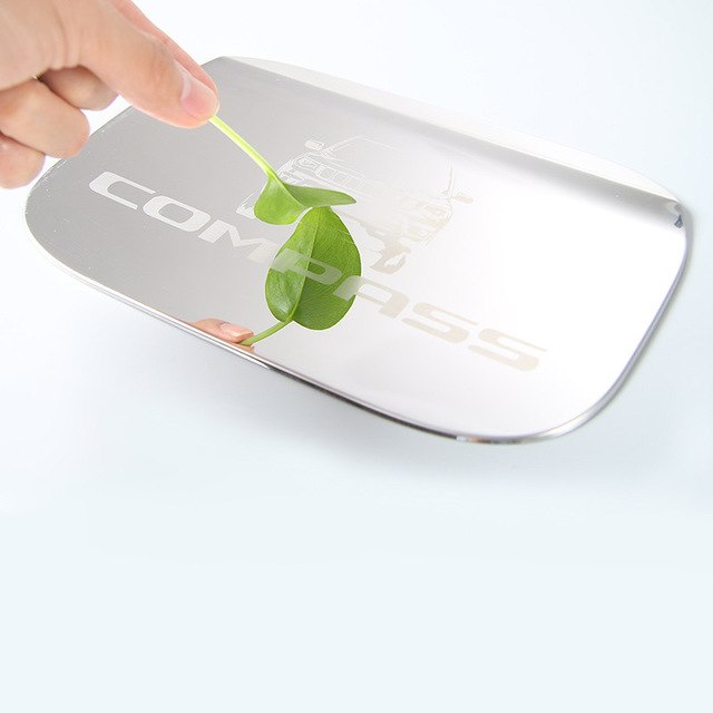 Auto Chrome Trim Gas Tank Cap Cover Stainless Steel Decorative Fuel Filler for Jeep Compass 2017