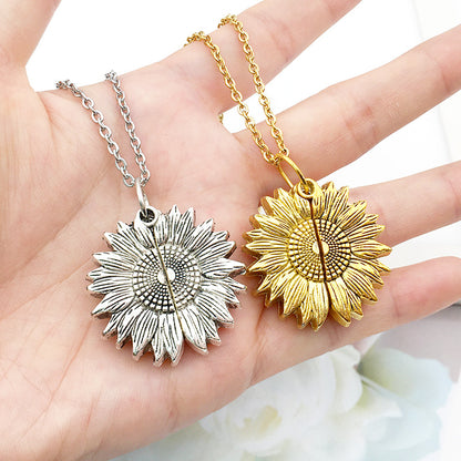 You Are My Sunshine Sunflower Necklace