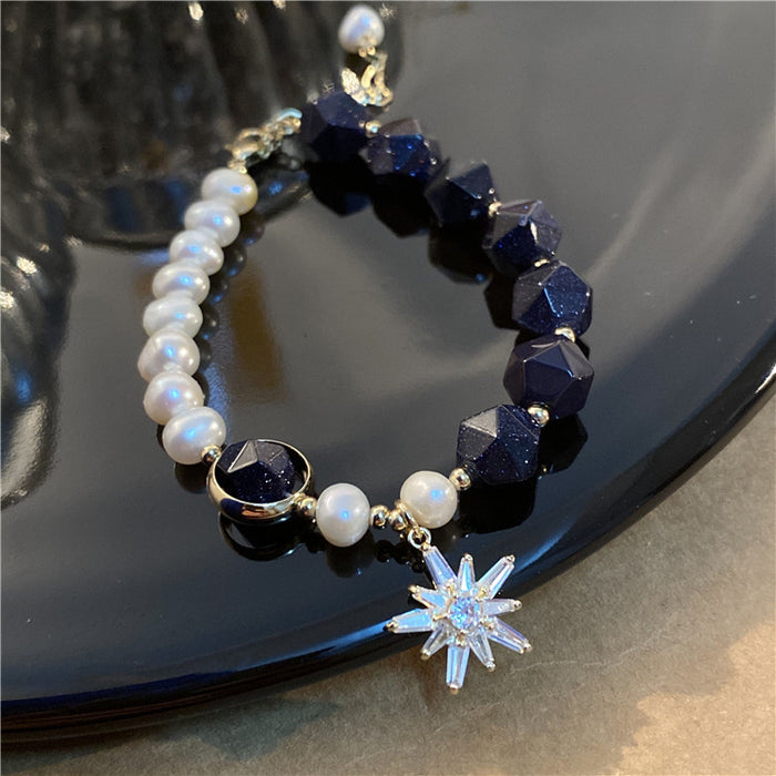 “The Milky Way” fashion 14K gold pearl beaded bracelet natural stone bracelet for women