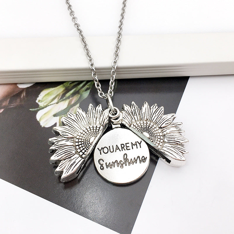 You Are My Sunshine Sunflower Necklace