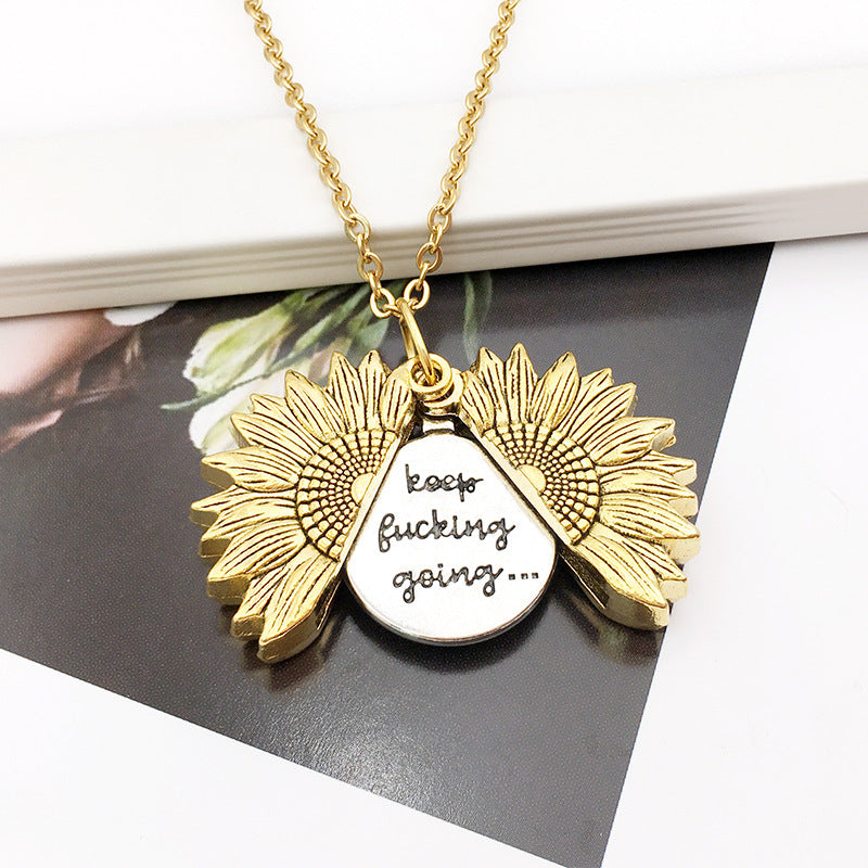 You Are My Sunshine Sunflower Necklace