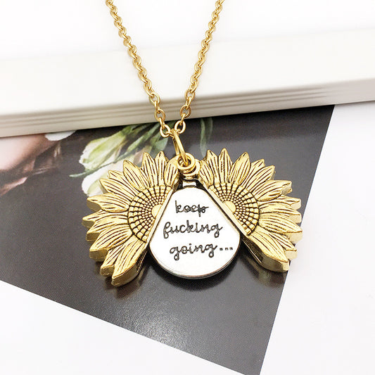 You Are My Sunshine Sunflower Necklace