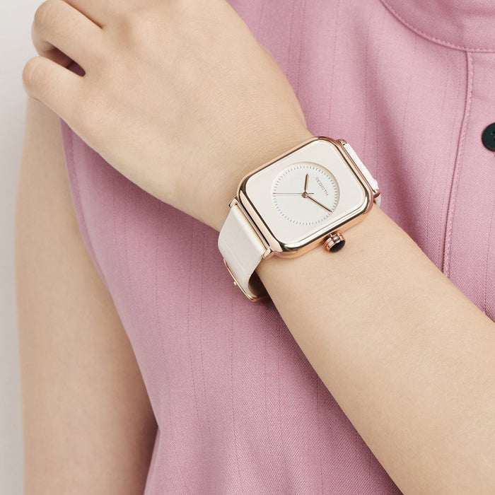 Fashion Women Wrist Watch Leather Minimalist Ladies Quartz Watch