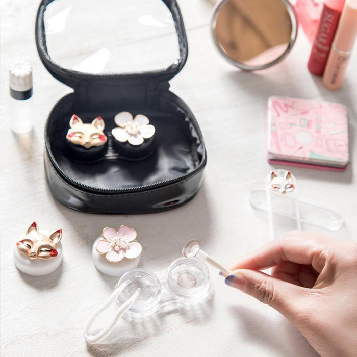 Contact lens case cute personality simple and portable lens box