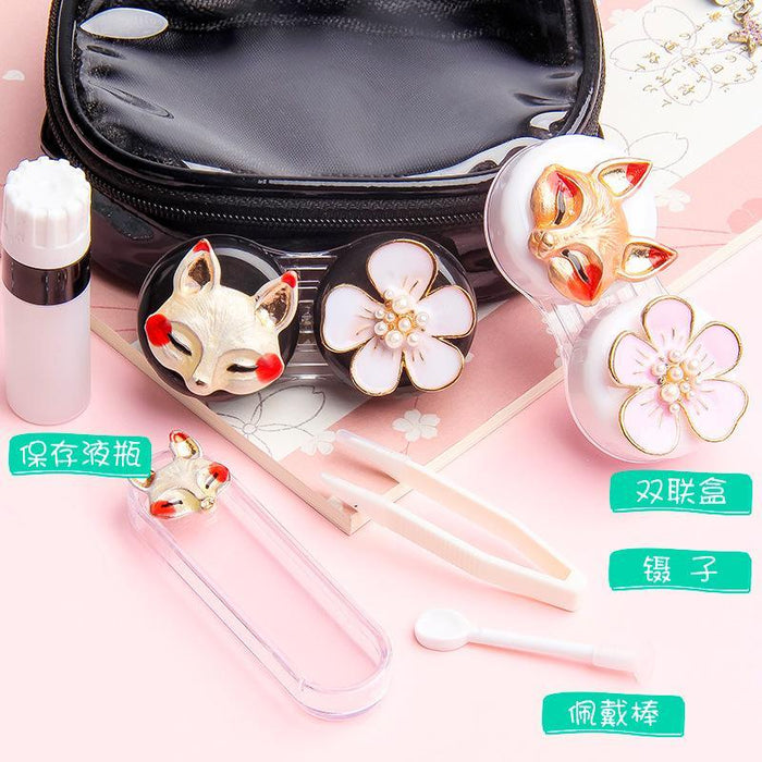 Contact lens case cute personality simple and portable lens box