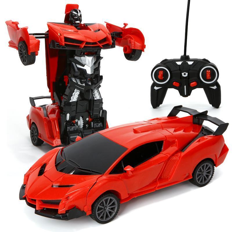 One-button deformation remote control car robot