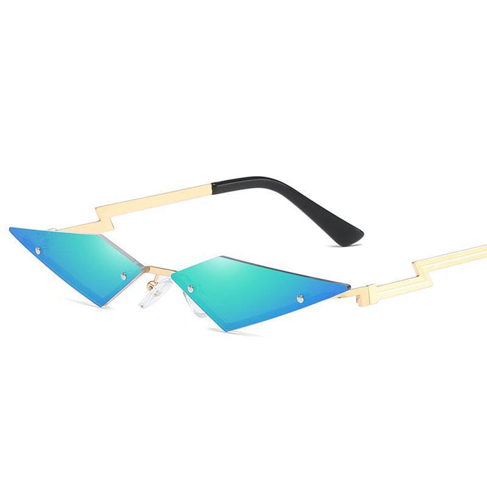 （No degree）New fashion frameless sunglasses European and American personality color film street shot sunglasses