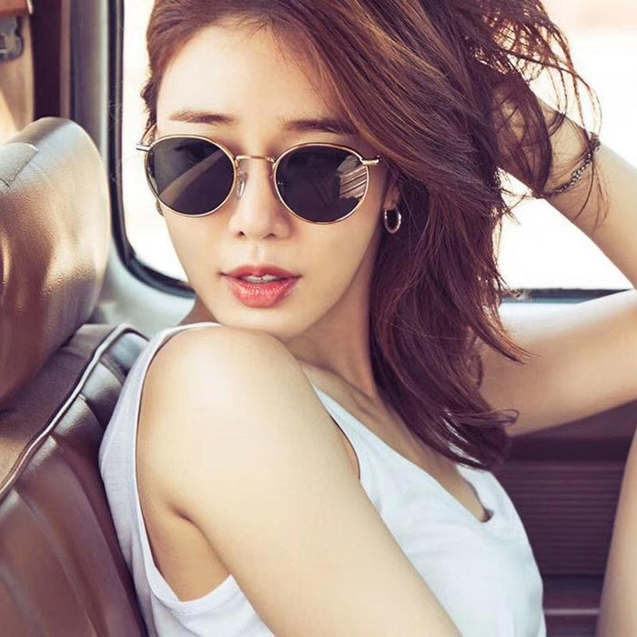 New Korean round fashion sunglasses for men and women (no degree)