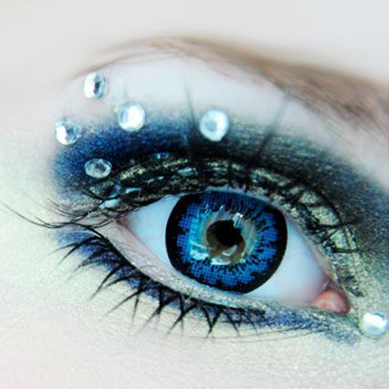 Black ring blue (12 months) contact lenses