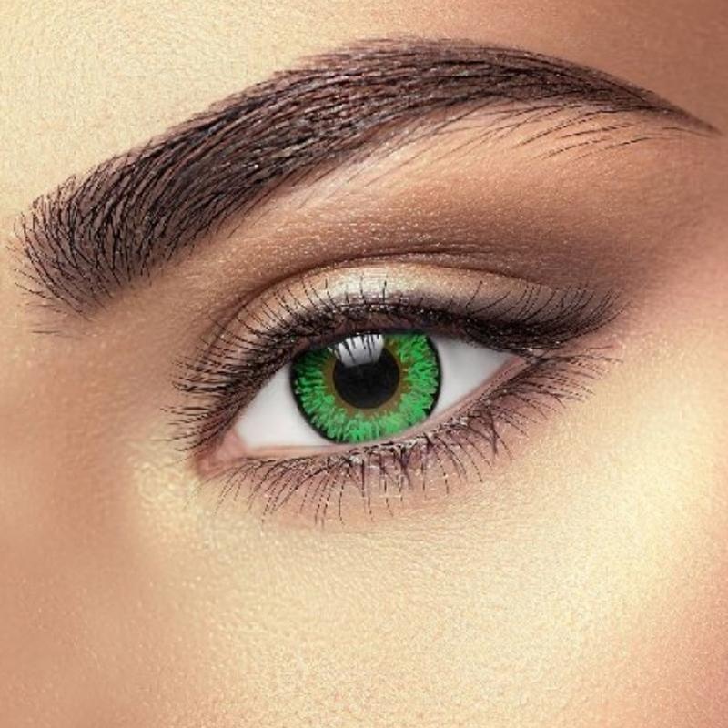 Rainbow series bright green (12 months) contact lenses