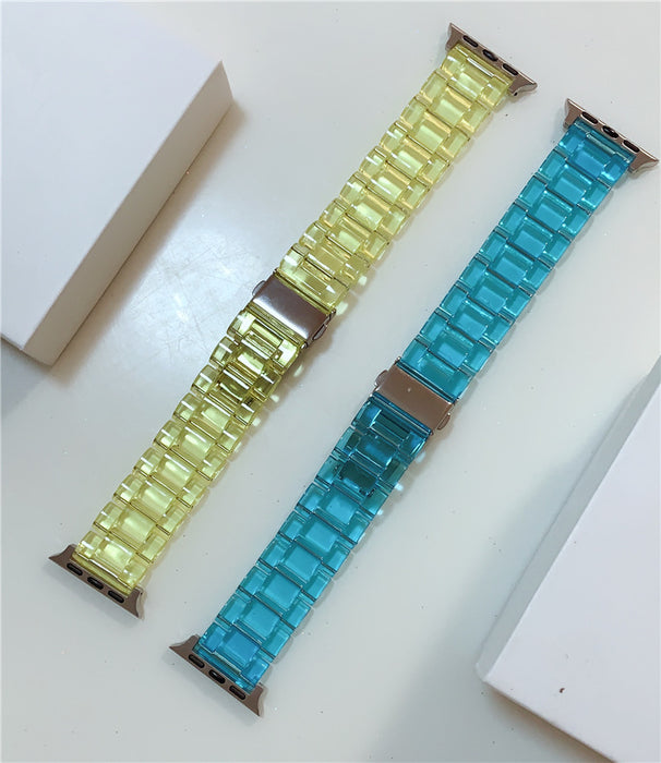 Resin Watch strap for apple watch 5 4 band 42mm 38mm correa transparent steel for iwatch series 5 4 3/2/1 watchband 44mm 40mm