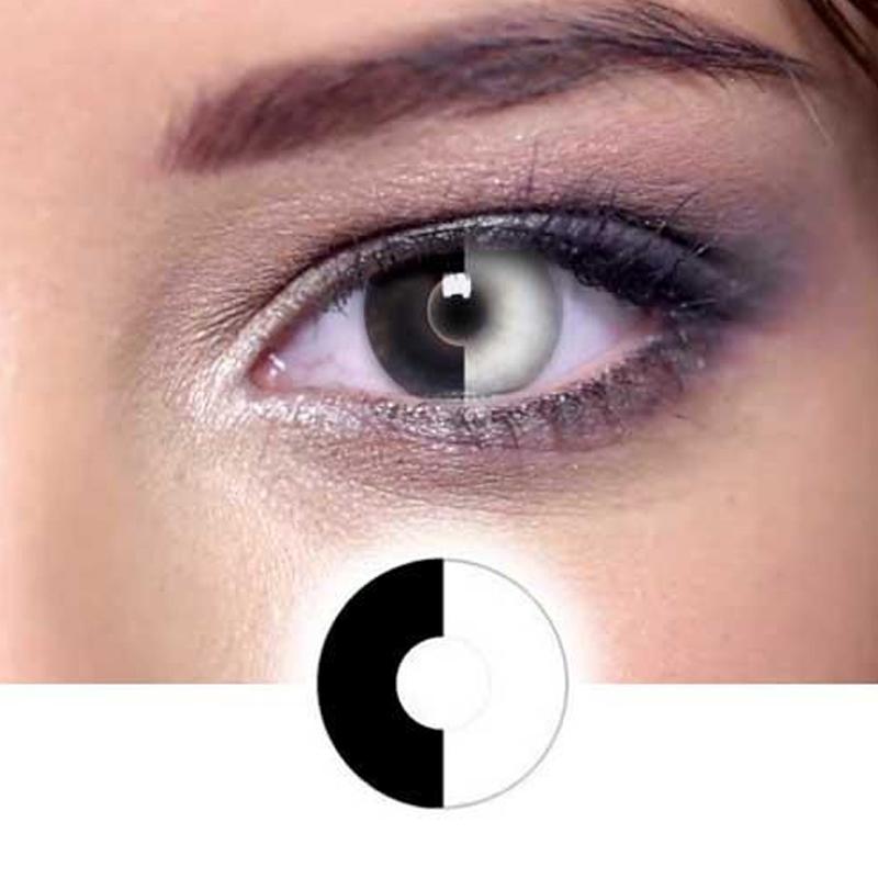 Black and white double color stitching (12 months) contact lenses