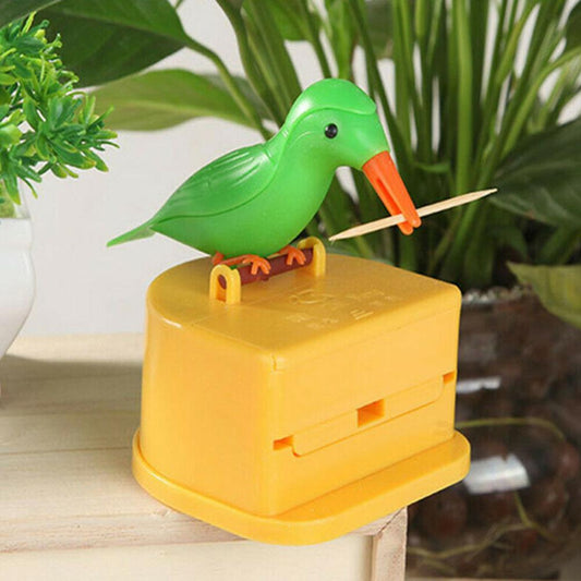 New Cute Hummingbird Toothpick Dispenser Gag Gift Cleaning Teeth High Quality Material Automatic Bird Toothpick Box Hot New