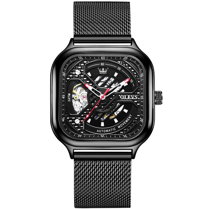 Automatic mechanical watch hollow square men's watch