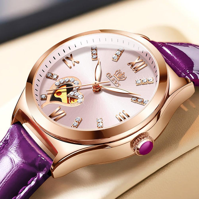 Automatic mechanical luxury clock lady wristwatch waterproof elegant women watch set fashion