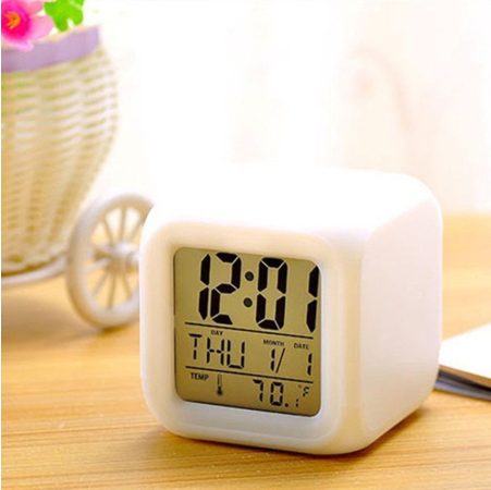 7 Color Change LED Digital Alarm Clock Multi-Funtional Stress Relieve Alarm Clock Digital Glowing Clock Bedroom Products