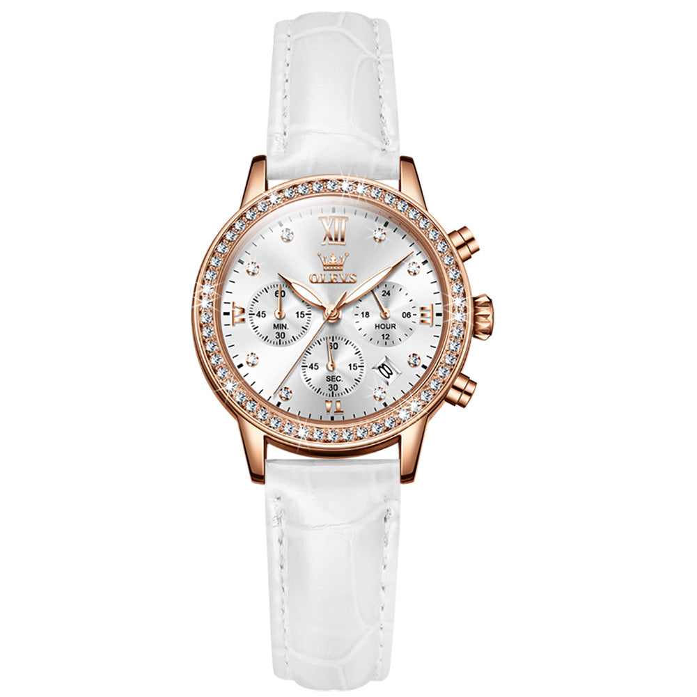 Multifunction Chronograph Quartz Watch Ladies Watch