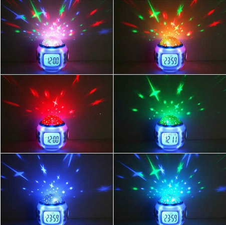 7 Color Change LED Digital Alarm Clock Multi-Funtional Stress Relieve Alarm Clock Digital Glowing Clock Bedroom Products