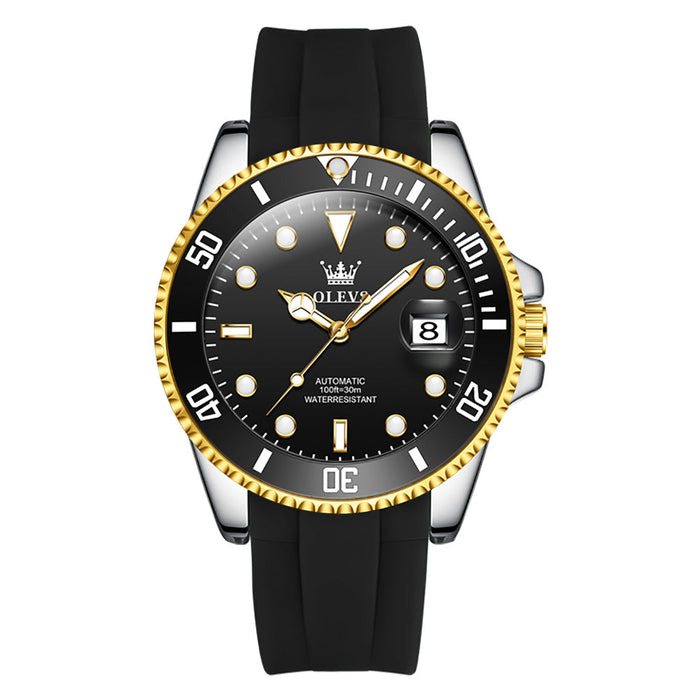 Glow-in-the-dark Waterproof Silicone Strap Mechanical Men's Watch