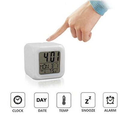 7 Color Change LED Digital Alarm Clock Multi-Funtional Stress Relieve Alarm Clock Digital Glowing Clock Bedroom Products