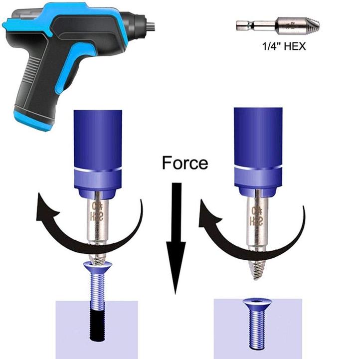 2-in-1 Premium Drill Bit & Screw Extractor ( Set of 5)