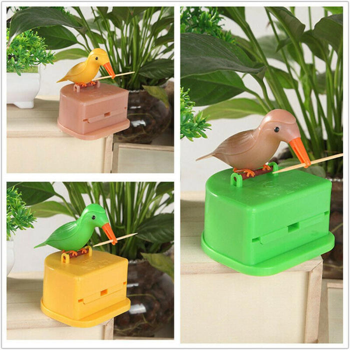 New Cute Hummingbird Toothpick Dispenser Gag Gift Cleaning Teeth High Quality Material Automatic Bird Toothpick Box Hot New