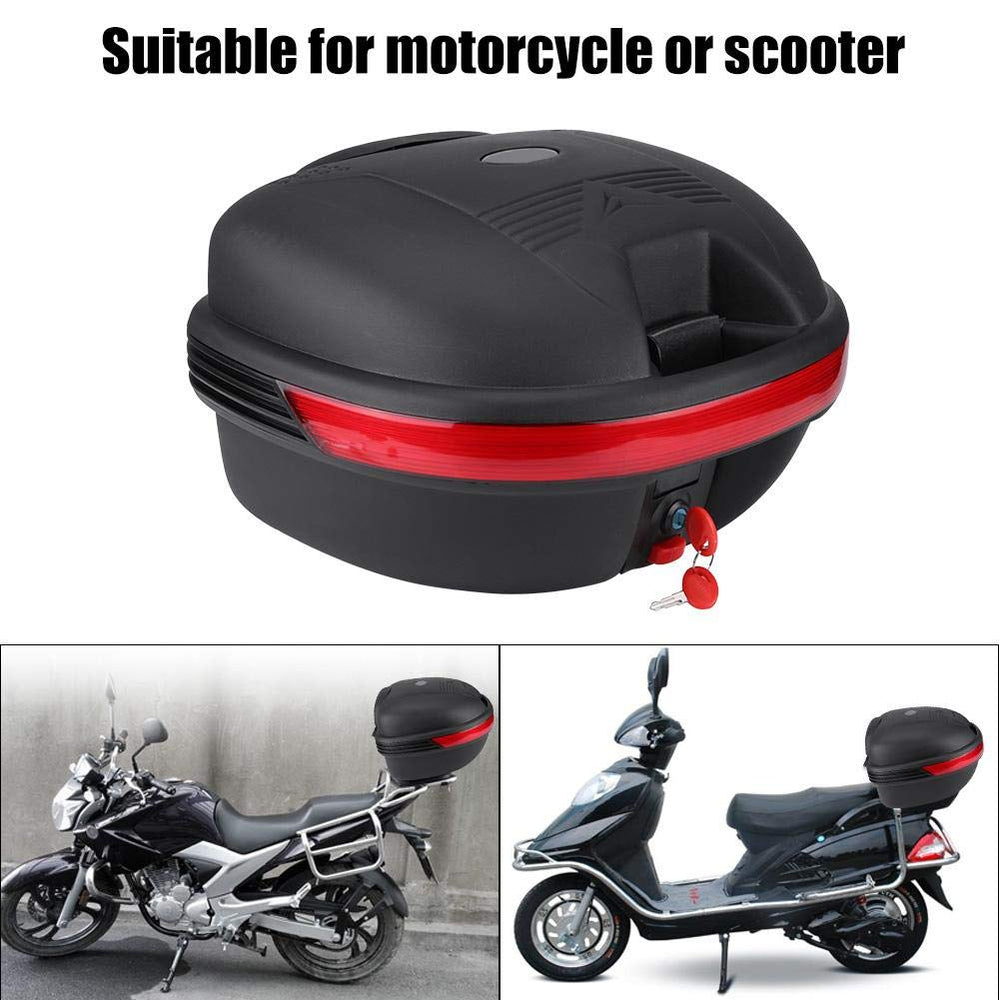 30L Motorcycle Tour Tail Box Scooter Trunk Luggage Top Lock Storage Carrier Case