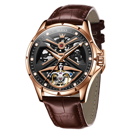 Hollowed Out Perspective Tourbillon Mechanical Watch Luminous Men's Watch