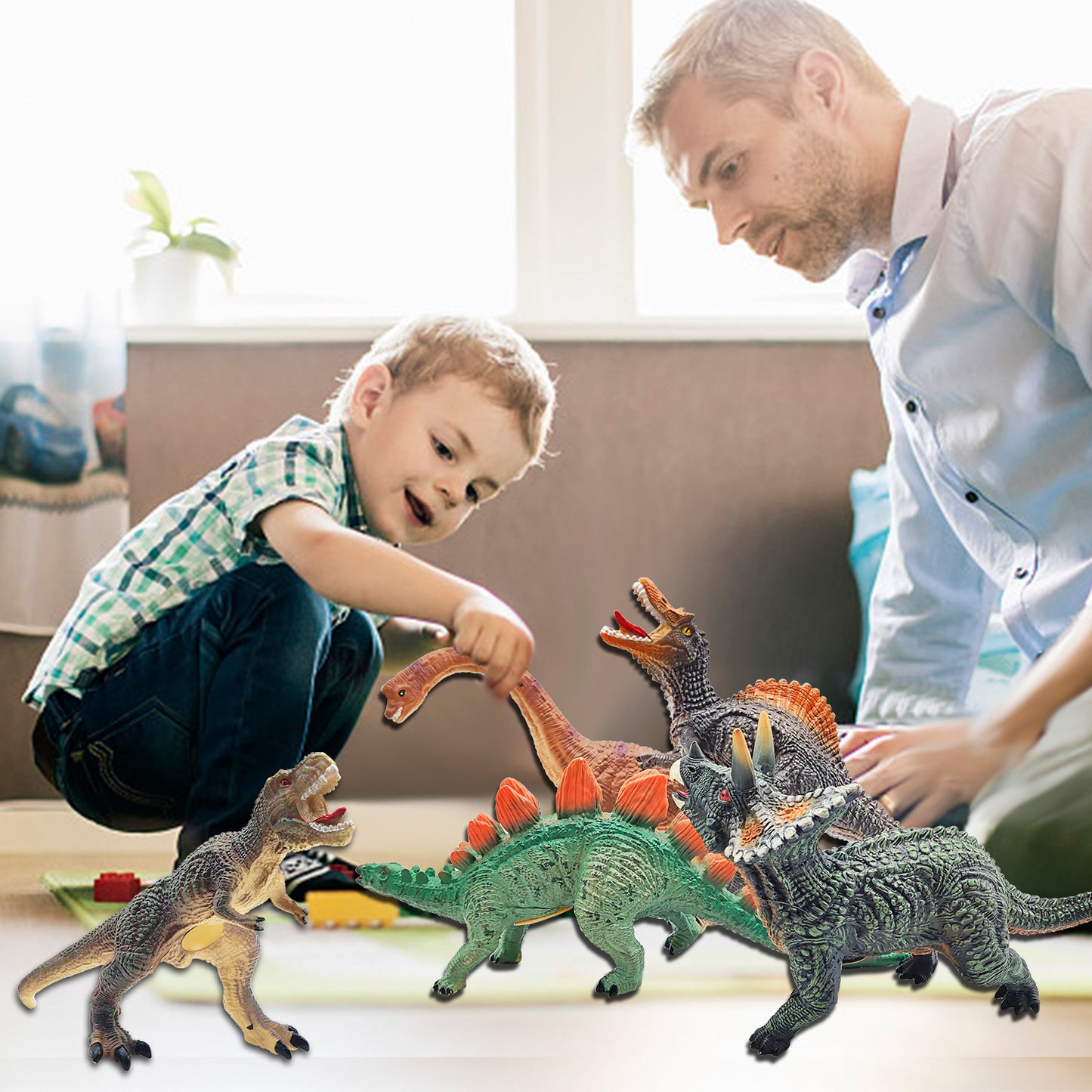 KELIWOW Dinosaur Toy 13-Inch Soft PVC Dinosaur Figurines For Children 3 Years And Up