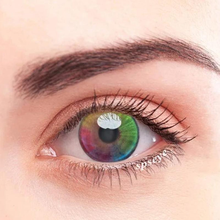 natural rainbow tri-color (12 months) contact lenses