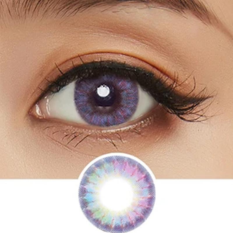natural rainbow purple (12 months) contact lenses