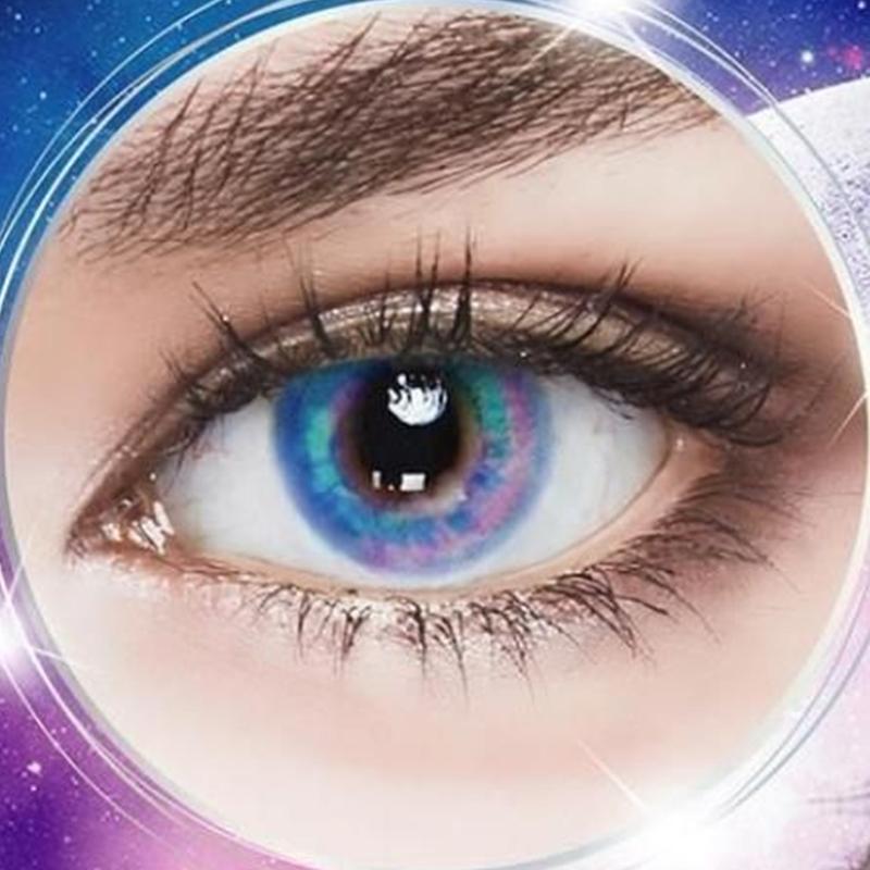Starry sky blue. Red. Green (12 months) contact lenses
