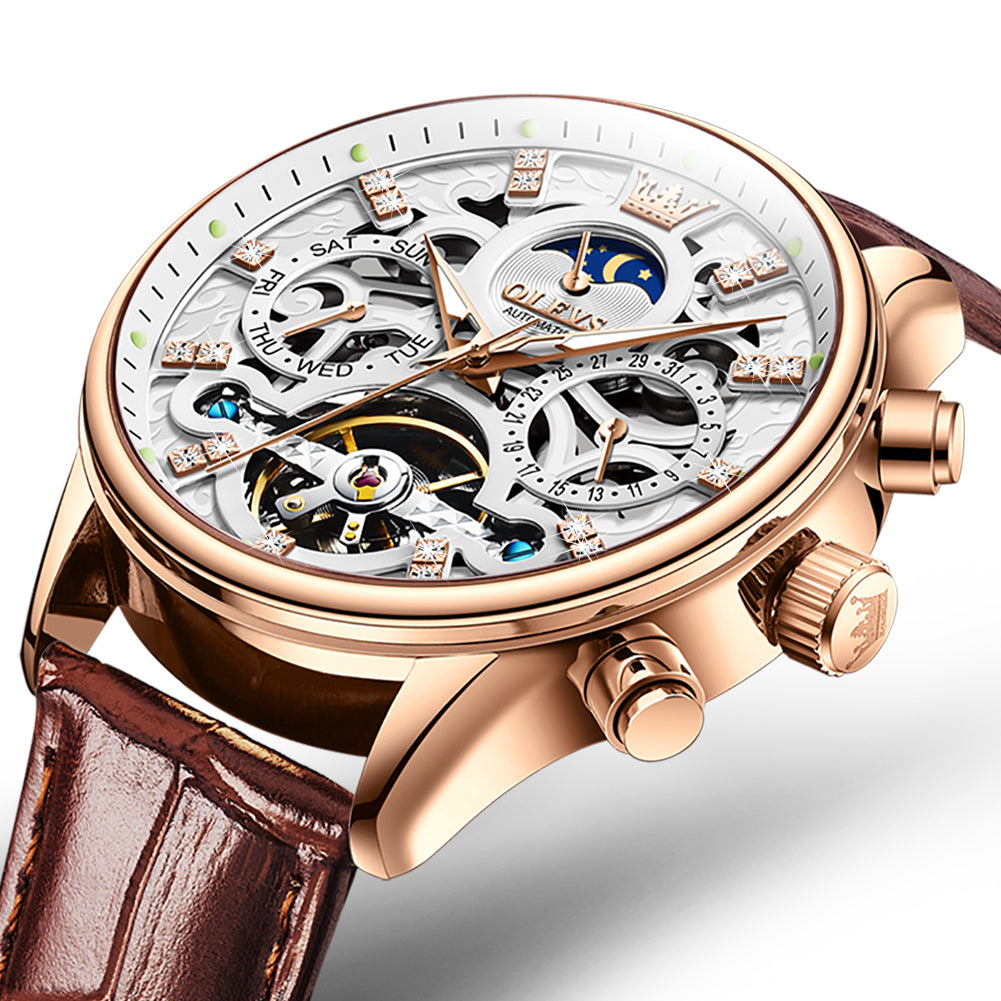 Multifunctional Moonlight Luminous Tourbillon Watch For Men