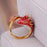 Gold Topaz Dragon Ring Adjustable Ring Size