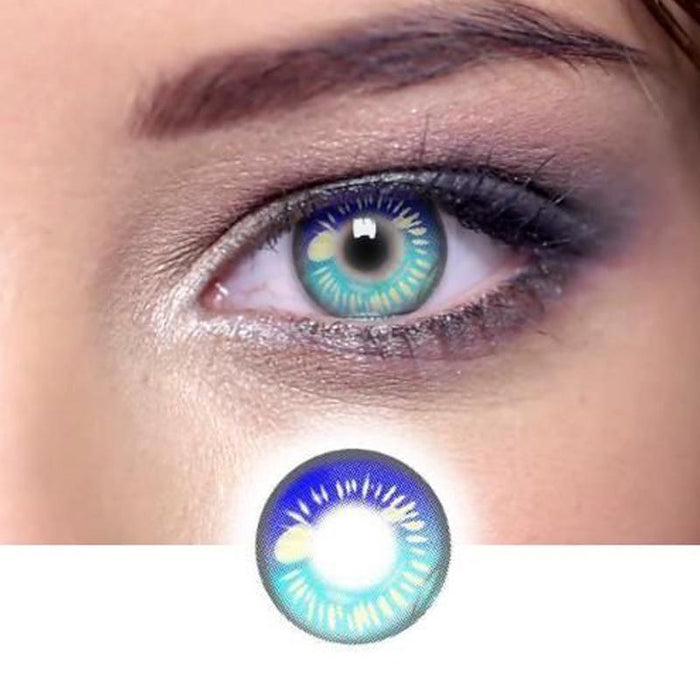 cosplay blue and green color matching (12 months) contact lenses