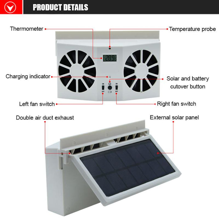 Free Shipping Today - Solar Car Exhaust Heat Exhaust Fan