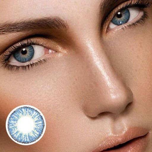Marble Flowery Blue (12 Month) Contact Lenses - ilabar