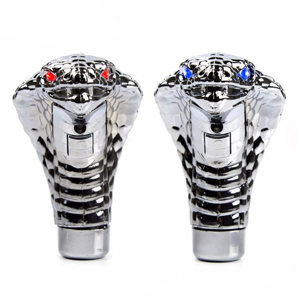 Universal Car Manual Gear Stick Snake Shape Shift Knob Crystal Cobra Head with LED Lights for Automatic