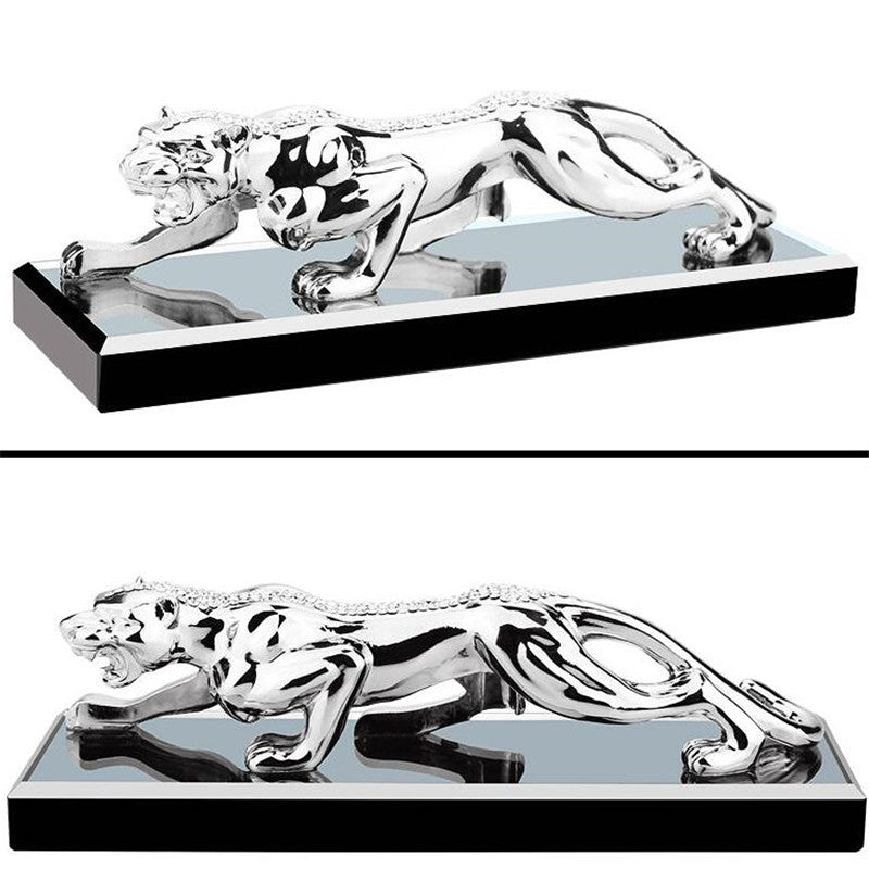 Fashion gold leopard statue miniature geometric metal leopard statue car decoration