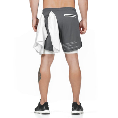 Hoison Sports EVEREST 2020 Men's Running Shorts Quick Dry Lightweight Zipper Pocket Short Pants for Athletic Gym Workout (2-in-1 Liner Designed)