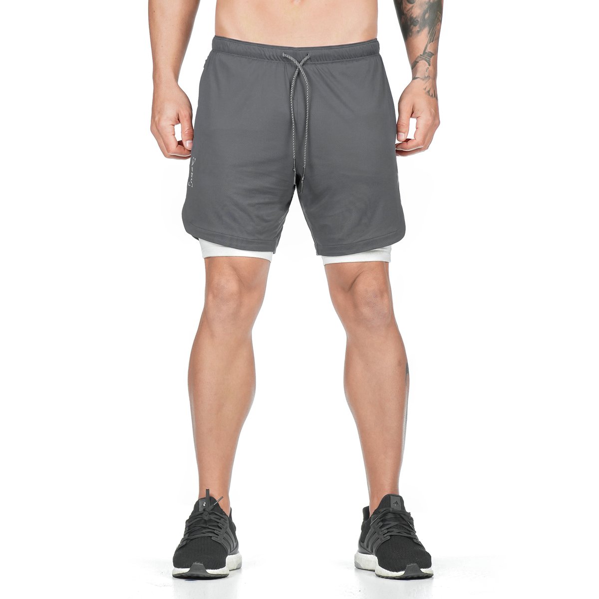 Hoison Sports EVEREST 2020 Men's Running Shorts Quick Dry Lightweight Zipper Pocket Short Pants for Athletic Gym Workout (2-in-1 Liner Designed)