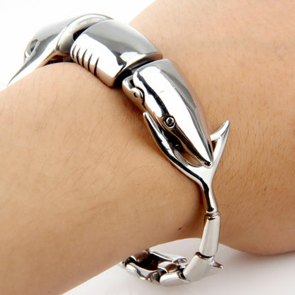 “The Jaws”2020 Latest fashion cool men stainless steel casting jewellery bracelets shark bracelet