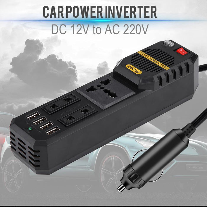 200W DC 12V to AC 220V Car Power Inverter Converter Cigarette Lighter USB Charger Universal