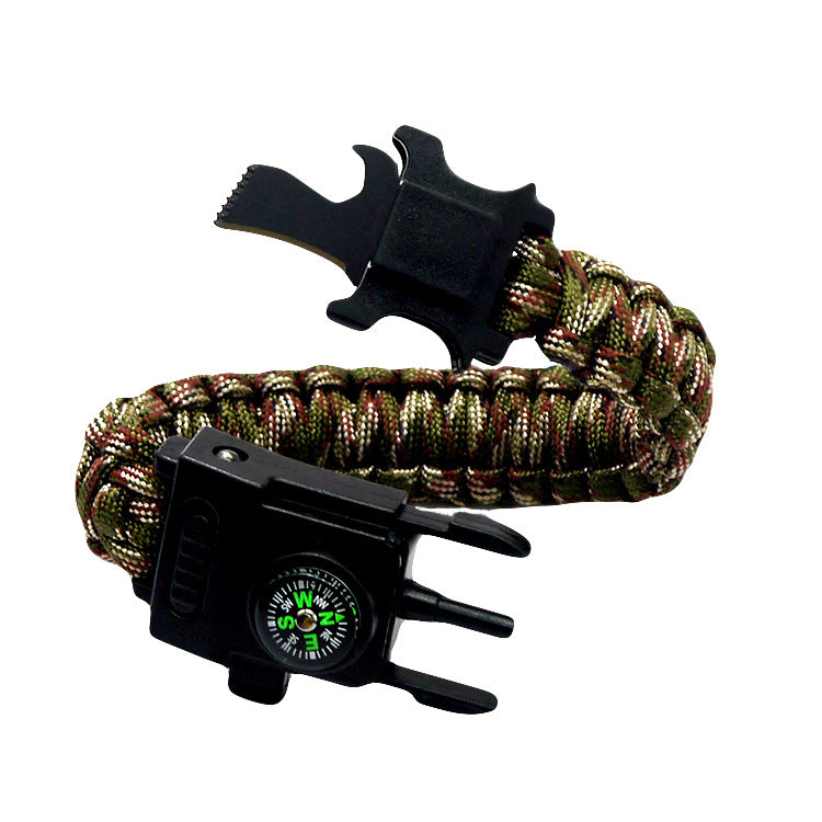 2020 New 20 in 1 braided camping SOS led light compass outdoor survival Emergency Carabiner Cheap paracord bracelets