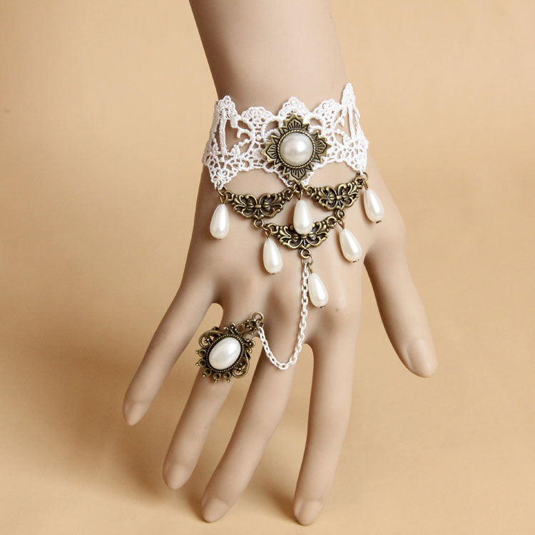 Gothic black rose Lace Lolita lady bracelet