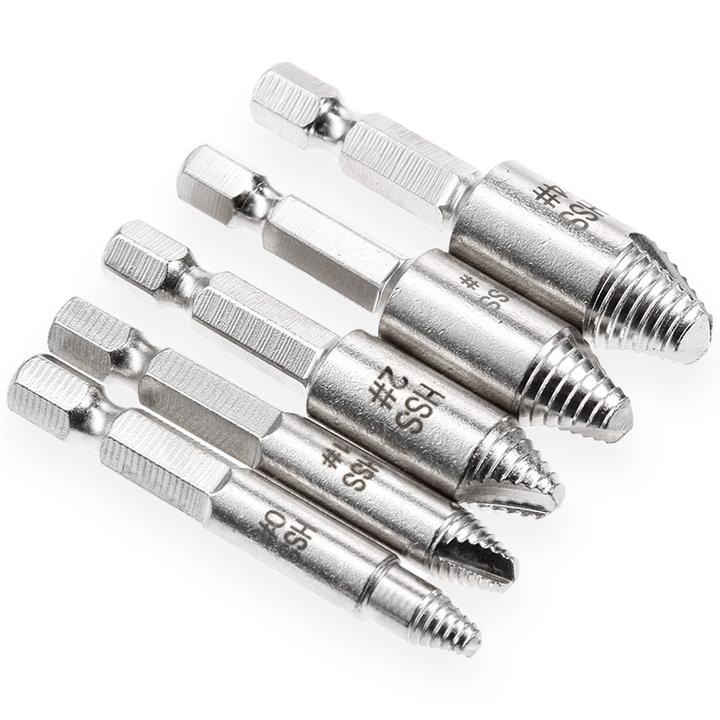 2-in-1 Premium Drill Bit & Screw Extractor ( Set of 5)