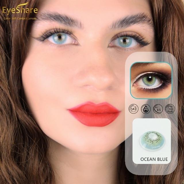 1 Pair  Bitas Ocean Color  Beautiful Pupil Contact Lenses Cosmetic Contact Lens Eye Color (2pcs)