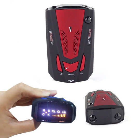 360 Degree English/Russian Car Anti Radar Detector for Vehicle V7 Speed Voice Alert Warning 16 Band LED Display Detector