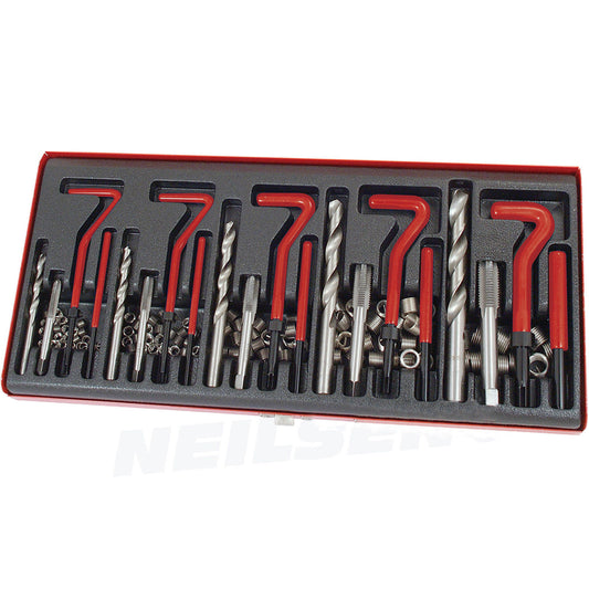 131 PIECE HELICOIL TYPE THREAD REPAIR KIT - M5 M6 M8 M10 M12 TWIST DRILL BITS